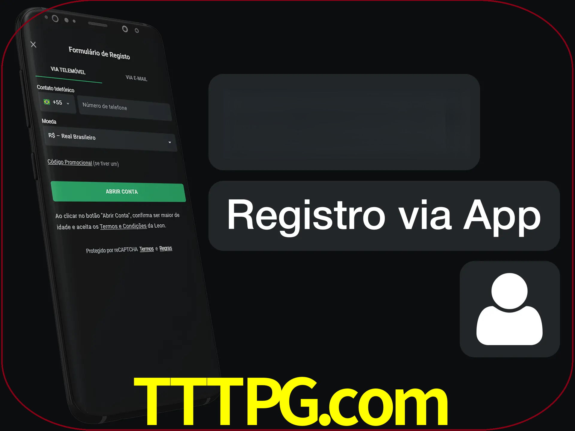 Registre-se com duas etapas usando o aplicativo.
