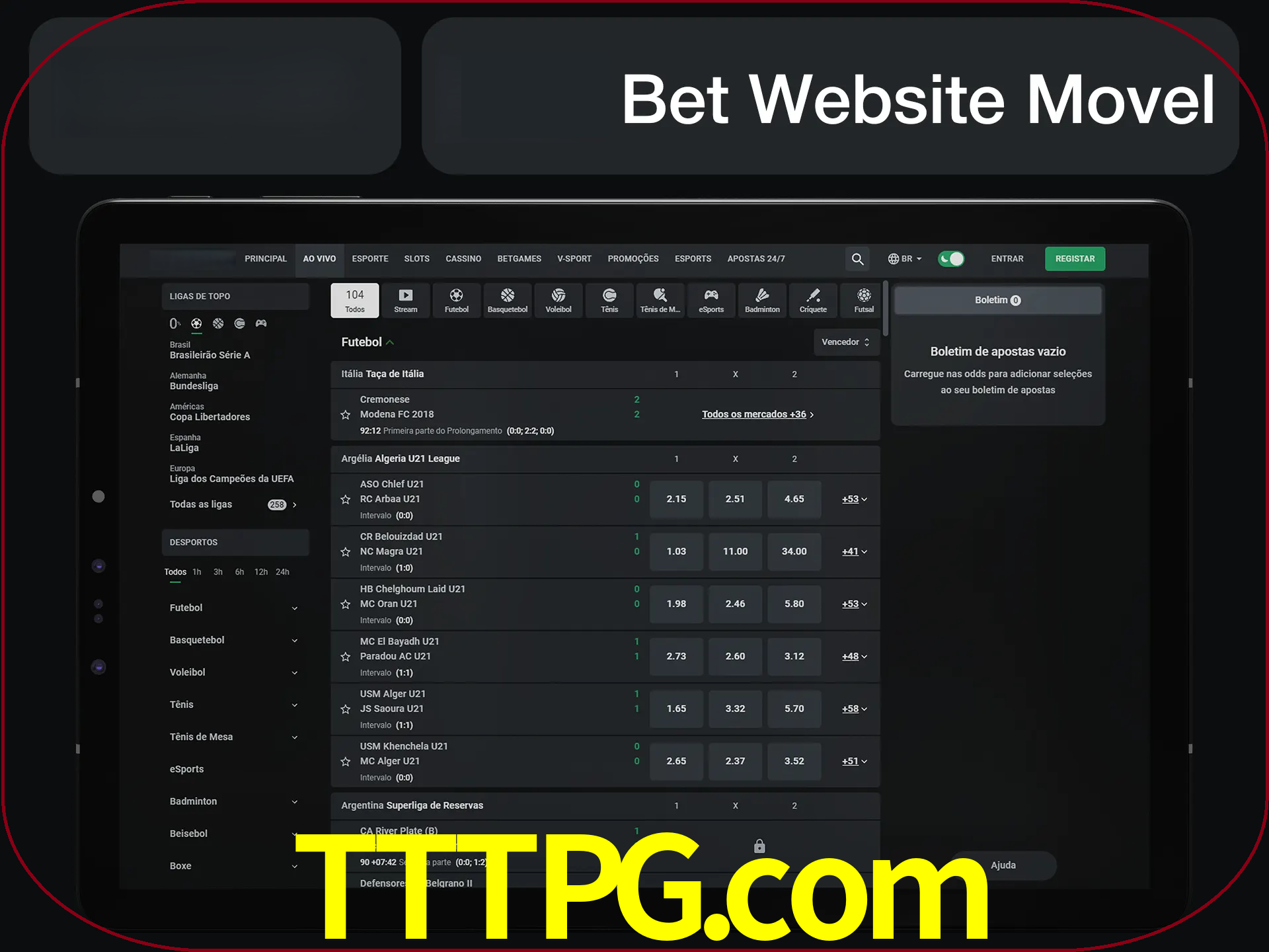 Use nosso website em qualquer dispositivo.